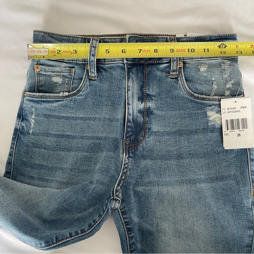 NWT STS Blue Jeans Womens Size 26 Caroline High Rise Raw Edge Denim Straight Leg - Picture 10 of 13